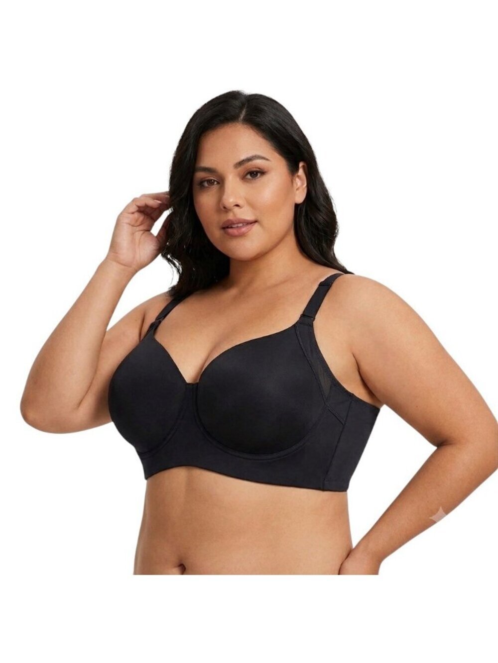 Shapellx Wireless Contour Bra Black 48DD NWT Full Coverage Support Everyday